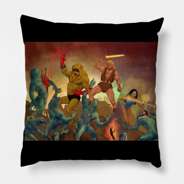 Thundarr The Barbarian - Frazetta-like Pillow by thecountingtree