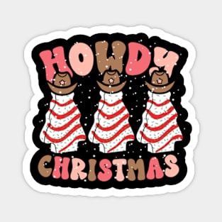 Howdy Western Christmas Trees Cakes Magnet