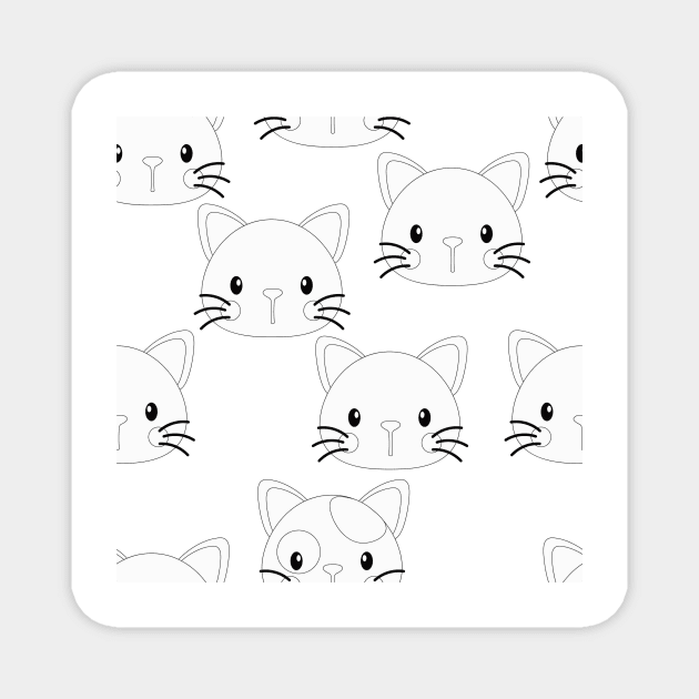Cats Vector Fashion Background Seamless Magnet by MichelMM