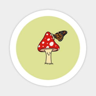 Kind Mushroom and Butterfly Magnet