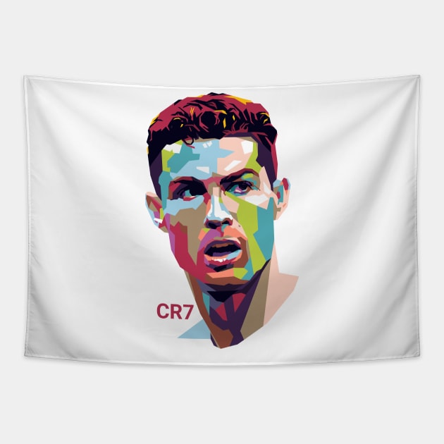 Cristiano Ronaldo Pop Art Portrait - Cristiano Ronaldo - Tapestry 