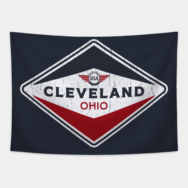 Cleveland Ohio Badge Tapestry by dk08