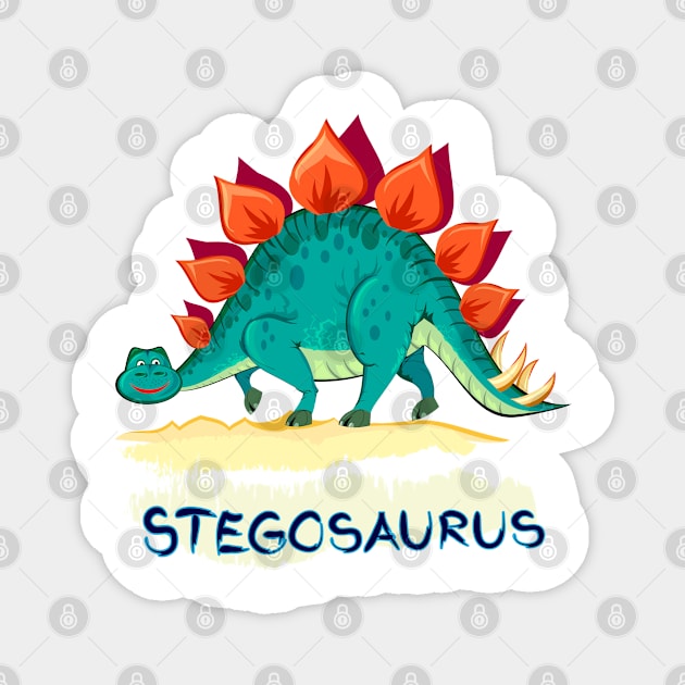 Illustration of stegosaurus Magnet by Artist Natalja Cernecka