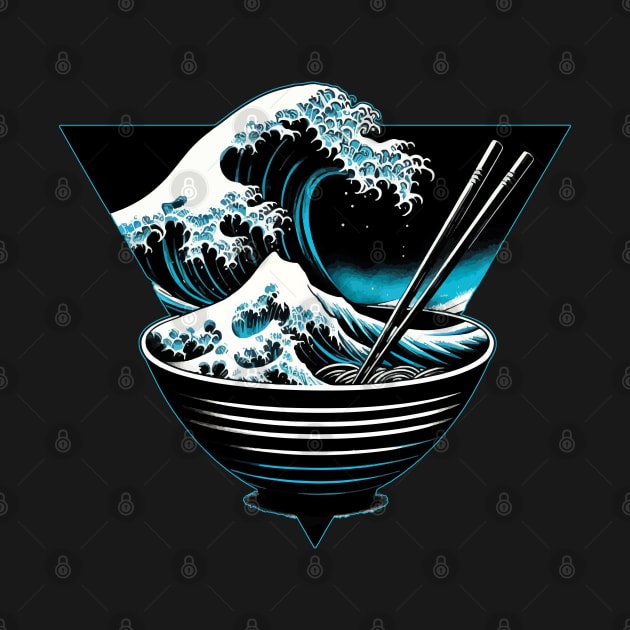 Great Wave Kanagawa in Ramen Bowl by TomFrontierArt