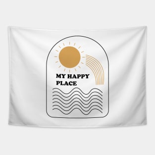 My happy place - retro summer beach vacation vibe Tapestry