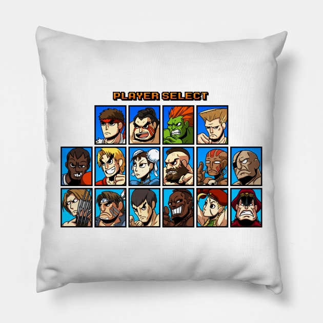 Street Fighter Player Select Pillow by LoganN