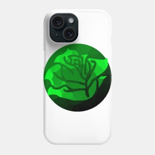 Green Stained Glass Rose Phone Case