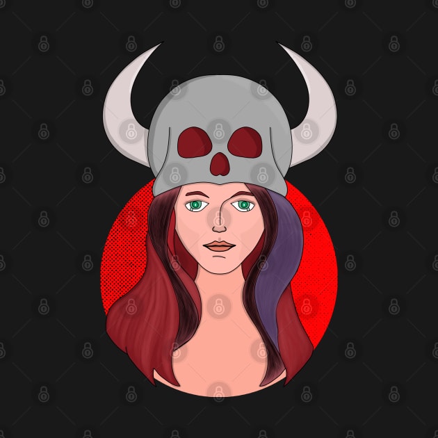 Woman Wearing a Skull With Horns by DiegoCarvalho