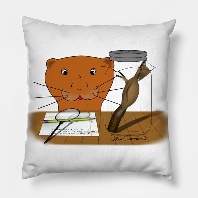 Homeschooling Oliver The Otter - The Cocoon Pillow by ButterflyInTheAttic