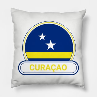 Curaçao Country Badge - Curaçao Flag Pillow