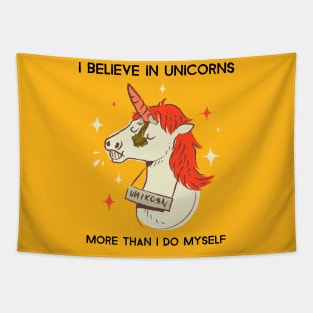 Unicorn Funny Believe In Unicorns Tapestry