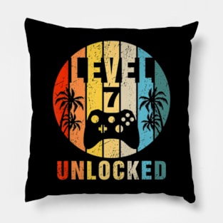 Level 7 Unlocked Video Gaming 7th Birthday Pillow