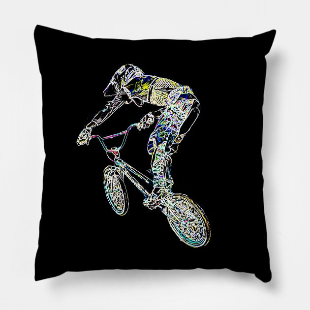 bmx Pillow by rickylabellevie