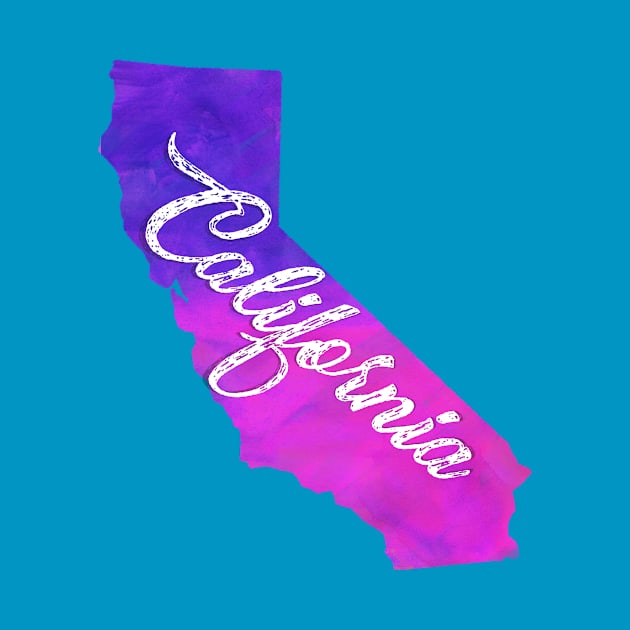 The State of California - Purple Watercolor by loudestkitten