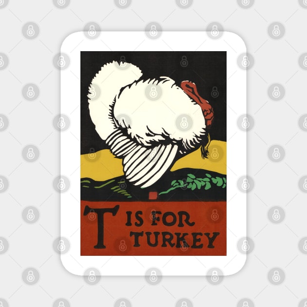 T is for Turkey ABC Designed and Cut on Wood by CB Falls Magnet by EphemeraKiosk