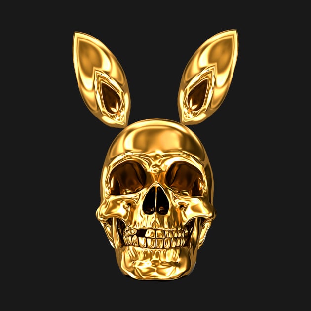 Golden Magic SKULL Rabbit | Missing Tooth Acid Bunny Skull Psychedelic POPART & Design by Tyler Tilley (tiger picasso) by Tiger Picasso