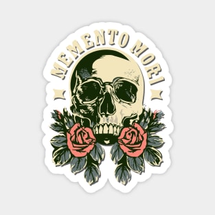 Skull and Roses Memento Mori Magnet