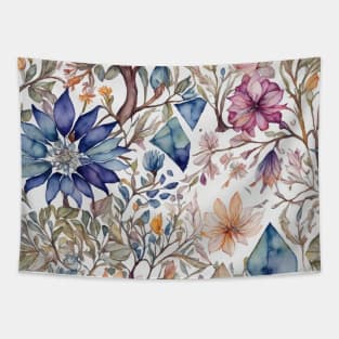 Botanical Bliss Watercolor Wildflowers V2 Tapestry