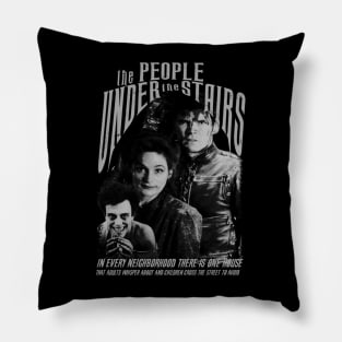 The People Under The Stairs, Classic Horror (Black & White) Pillow