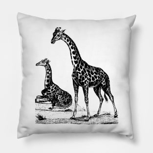 Giraffe Nature Drawing Pillow