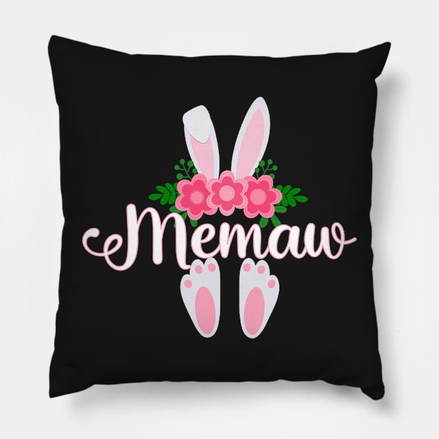 EASTER BUNNY MEMAW FOR HER - MATCHING EASTER SHIRTS FOR WHOLE FAMILY Pillow by KathyNoNoise