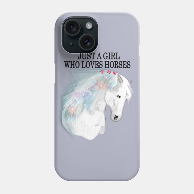 Horse Lover Girl Phone Case by KC Morcom aka KCM Gems n Bling aka KCM Inspirations