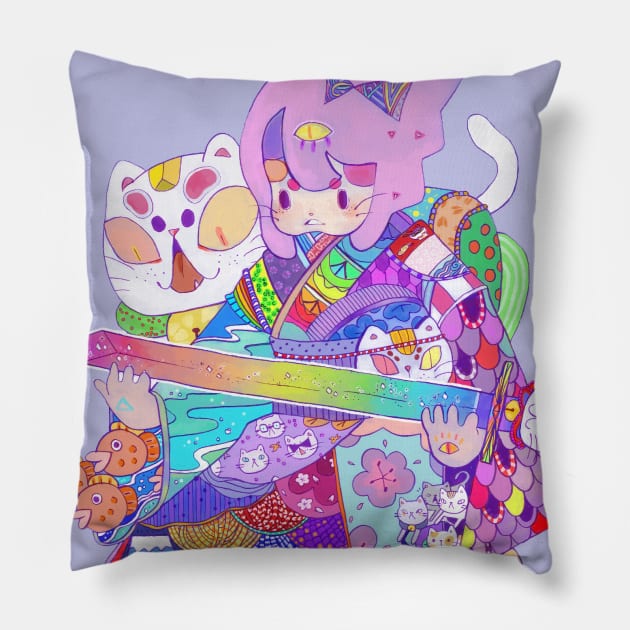 Rainbow Sword Pillow by kurilord