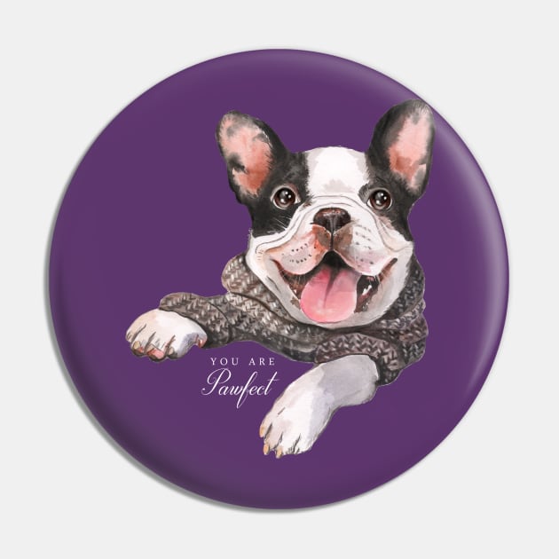 Sweet Pawfect Frenchie Pin by Lucia