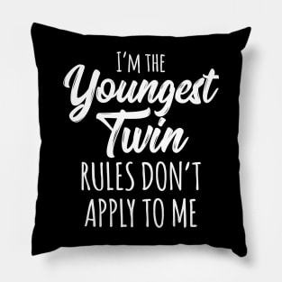 Twins Matching Birthday Siblings Youngest Twin Pillow