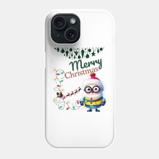 merry christmas with minions Phone Case