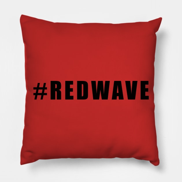 Red Wave Hashtag Pillow by Capital Blue