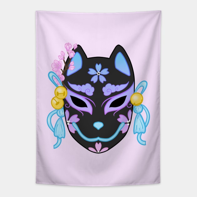 Kitsune Mask (pastel) (2) Tapestry by Luna-Cooper