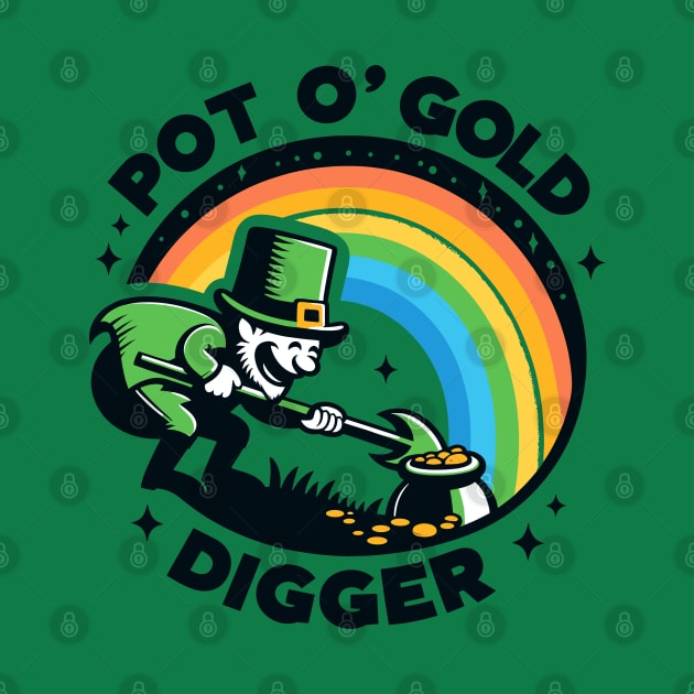 Pot of gold digger | St Patrick's Day Ireland | Funny Leprechaun digging gold by Nora Liak