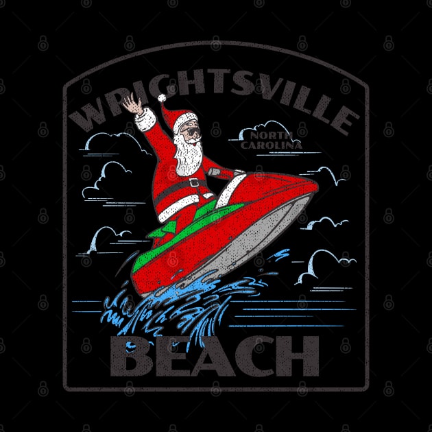 Wrightsville Beach, NC Christmas Vacationing Waterskiing Santa by Contentarama