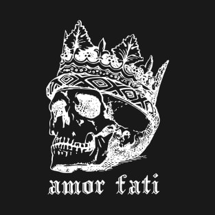 Amor Fati Skull King in Crown White Amor Fati T-Shirt