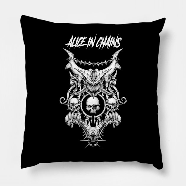 IN CHAINS BAND Pillow by Angelic Cyberpunk