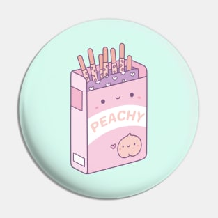 Cute Peach Peachy Biscuit Sticks Snack Pin