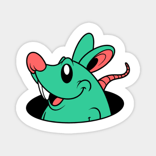 cute rat in the hole Magnet