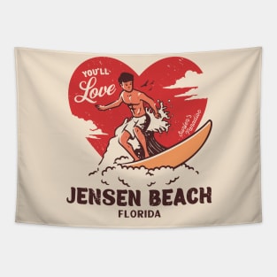 Vintage Surfing You'll Love Jensen Beach, Florida // Retro Surfer's Paradise Tapestry