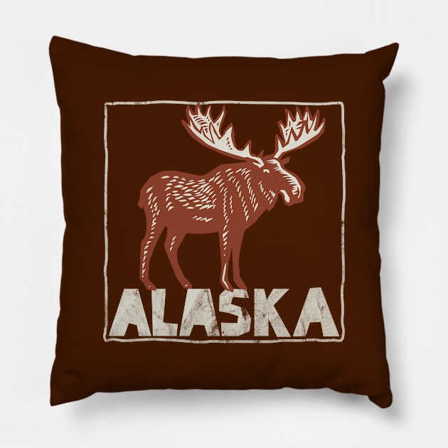 Alaska Moose Lover Alaskan Native Resident Visitor Souvenir Pillow by SeaLAD