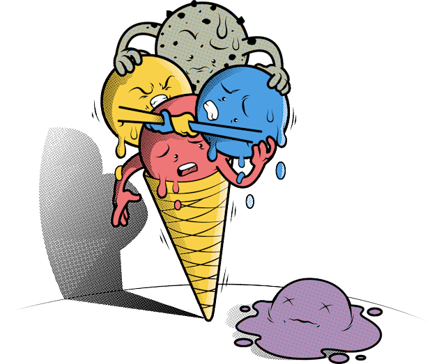 ice Cream Fatality Kids T-Shirt by Cromanart
