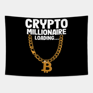 Crypto Millionaire Loading Bitcoin Gold Chain Funny Crypto BTC Gift Tapestry