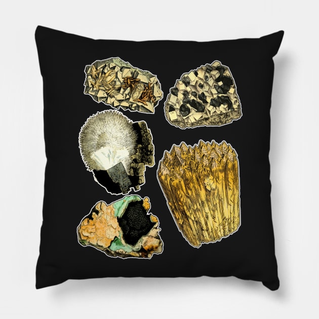 Rocks Minerals | Crystals Geodes Geology Pillow by encycloart