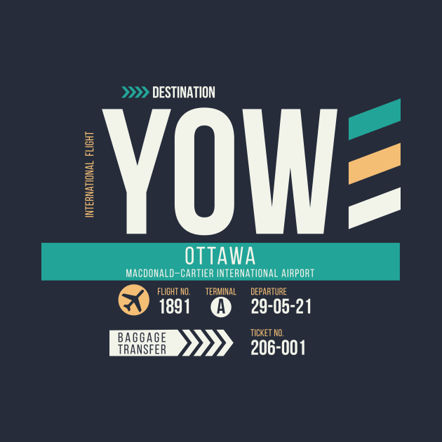 Ottawa (YOW) Airport Code Baggage Tag by SLAG_Creative