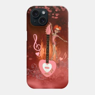 Dancing girl with guitar Phone Case