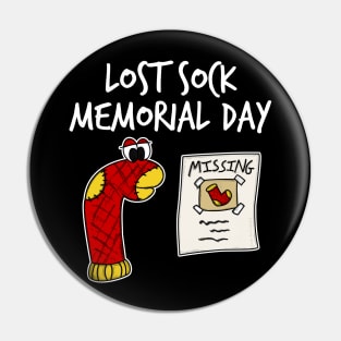 Lost Sock Memorial Day Funny Doodle Pin