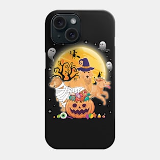 Golden Retriever Dog Mummy Witch Moon Ghosts Happy Halloween Thanksgiving Merry Christmas Day Phone Case