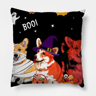 Trick Or Treat Corgi Dog Halloween Gift Pillow