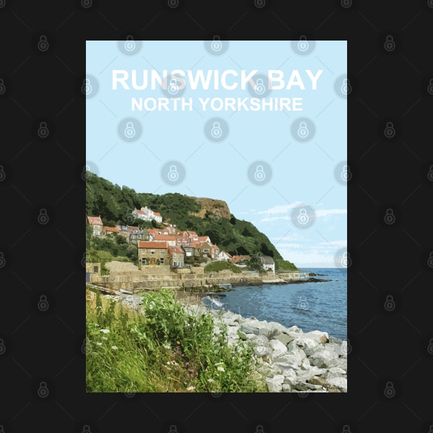 Runswick Bay, North Yorkshire. Travel poster by BarbaraGlebska