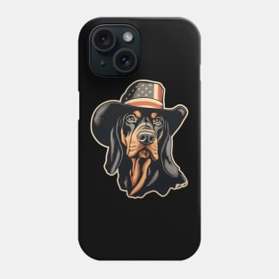 Patriotic Black and Tan Coonhound Phone Case